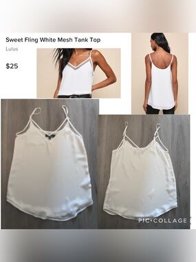 Lulus sweet fling white mesh tank top